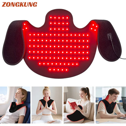 NEW 145LEDs Red Light Therapy Shawl 660nm&850nm for Neck and Shoulder Infrared Light Therapy for Body at Indoor Pain Relief