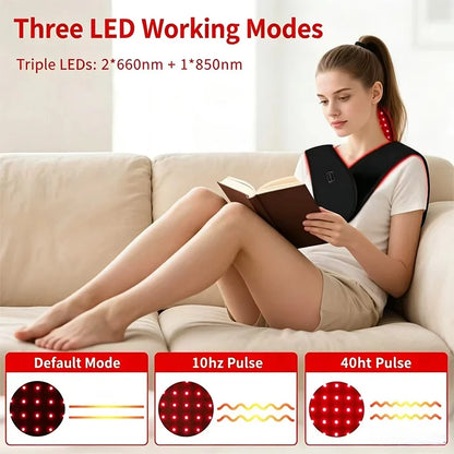 NEW 145LEDs Red Light Therapy Shawl 660nm&850nm for Neck and Shoulder Infrared Light Therapy for Body at Indoor Pain Relief